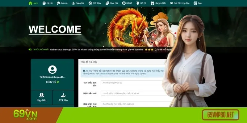 Cách đổi mật khẩu 69VN siêu đơn giản chỉ với vài bước Cách đổi mật khẩu 69VN siêu đơn giản chỉ với vài bước