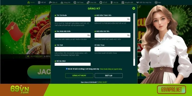 Đăng ký 69VN siêu nhanh chỉ với vài bước đã có thể hoàn tất Đăng ký 69VN siêu nhanh chỉ với vài bước đã có thể hoàn tất